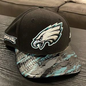 Chrome and leather Philadelphia Eagles SnapBack hat